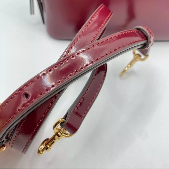🌺NWT Tory Burch Emerson Patent Large Dome Satchel IN ROYAL BURGUNDY🌺 - Picture 12 of 12
